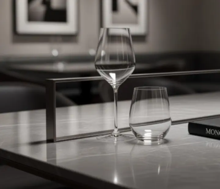 Monochromatyczne detale wystroju i dekoracje w restauracji Nocastrelia