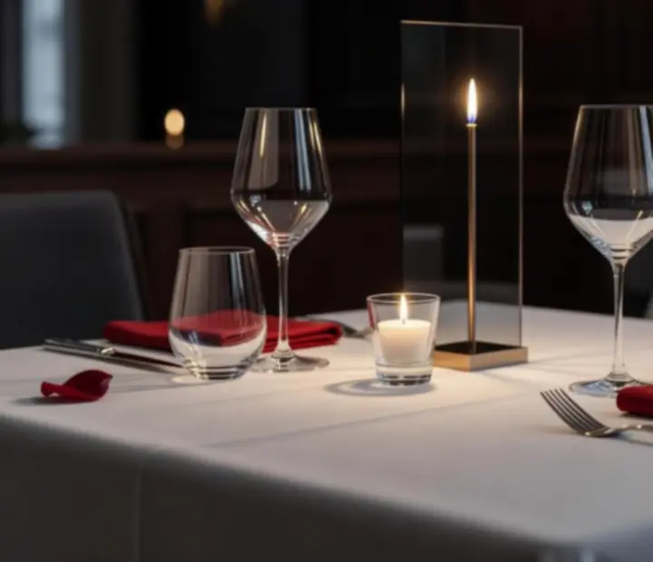Detal światła i dekoracji w eleganckiej restauracji