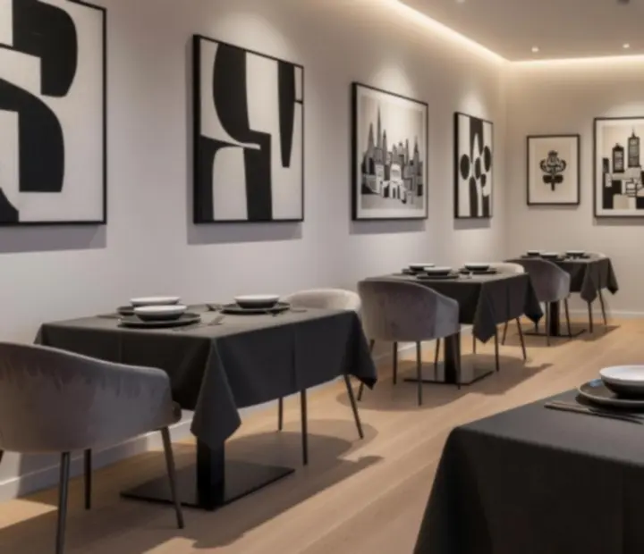 Eleganckie przygotowanie stołów i oświetlenia w restauracji Nocastrelia