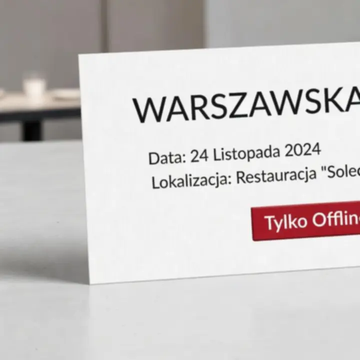 Zaproszenie w formie karty na wieczór w restauracji Nocastrelia